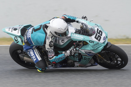 Driver Alejandro Medina. Leopard Team. FIM CEV Repsol International Championship  at Circuit of Catalonia. Barcelona, Spain, June 11, 2016のeditorial素材