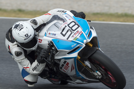 Driver Michael Moller. Chronos Team. FIM CEV Repsol International Championship  at Circuit of Catalonia. Barcelona, Spain, June 11, 2016のeditorial素材