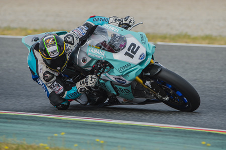 Driver Guillermo Llano. Leopard Team. FIM CEV Repsol International Championship  at Circuit of Catalonia. Barcelona, Spain, June 11, 2016のeditorial素材