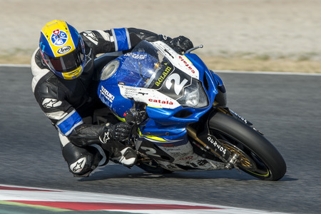 Suzuki Catala Team. 24 Hours of Catalunya Motorcycling at Circuit of Catalonia. Barcelona, Spain, July 10, 2016のeditorial素材
