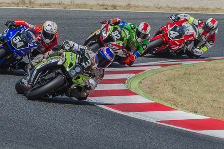Team Thomas Superpole. 24 Hours of Catalunya Motorcycling at Circuit of Catalonia. Barcelona, Spain, July 9, 2016のeditorial素材