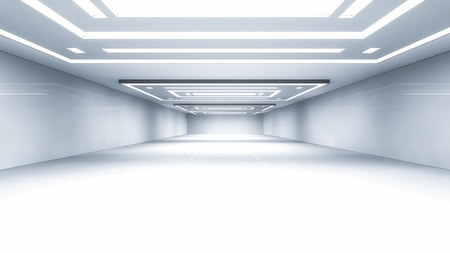 Futuristic alien spaceship hallの写真素材