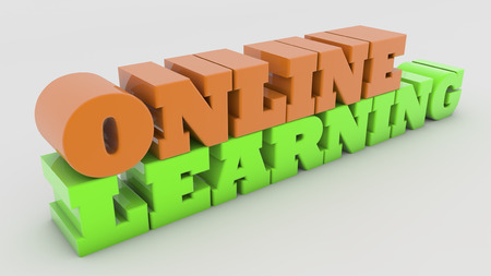 Online learning 3d text and floorの写真素材