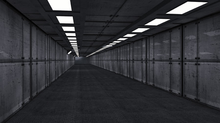 Futuristic architecture inside spaceshipの写真素材