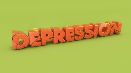 3d text broken into pieces depressionの写真素材