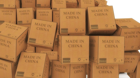 Cardboard made in chinaの写真素材