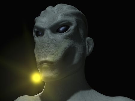 3d rendering alien portraitの写真素材
