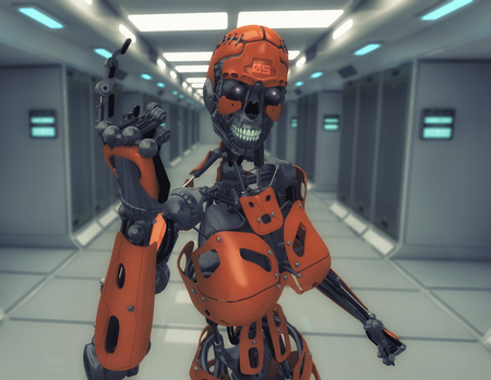 3d rendering. Female robot number oneの写真素材