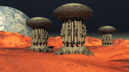 3d rendering. Planetary exploration shipの写真素材