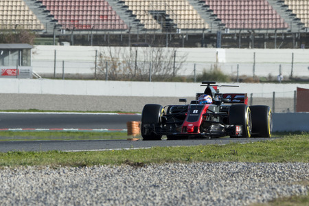 Driver Romain Grosjean.  Team Haas. Formula One Test Days at Circuit de Catalunya. Montmelo, Spain. March 01, 2017のeditorial素材
