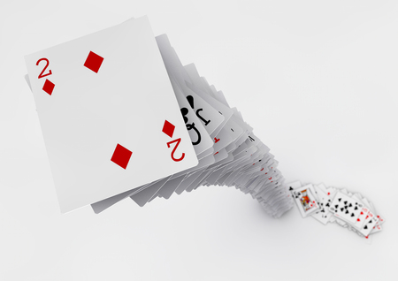3d rendering poker cards fallingの写真素材