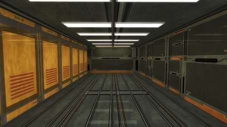 3D rendering. Futuristic corridor insideの写真素材