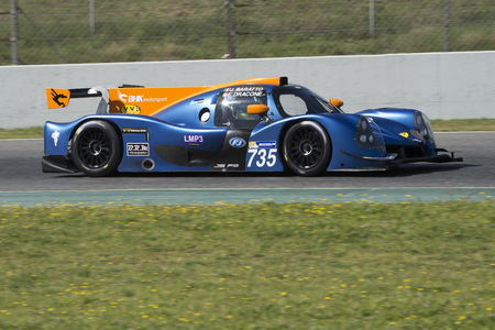 Driver Francesco Dracone. Ligier JSP3. Endurance LMP3 V de V Endurance Series at Circuit de Barcelona. Montmelo, Spain. March 18, 2017のeditorial素材