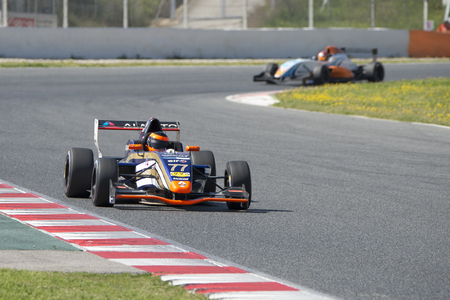 Driver Laurents Horr. Dutt Motorsport Team. Challenge monoplace V de V Endurance Series at Circuit de Barcelona. Montmelo, Spain. March 18, 2017のeditorial素材