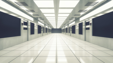3d rendering. Futuristic architecture background corridor.の写真素材