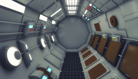 3d rendering. Futuristic architecture background corridor.の写真素材