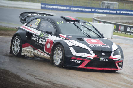 Rene Muennich.  Barcelona FIA World Rallycross Championship at Circuit of Barcelona. Montmelo, Spain. April 01, 2017のeditorial素材