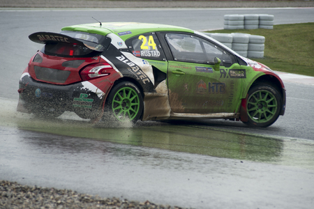 Tommy Rustad.  Barcelona FIA World Rallycross Championship at Circuit of Barcelona. Montmelo, Spain. April 01, 2017のeditorial素材