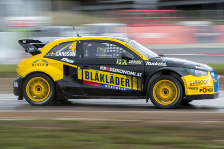 Robin Larsson.  Barcelona FIA World Rallycross Championship at Circuit of Barcelona. Montmelo, Spain. April 01, 2017のeditorial素材