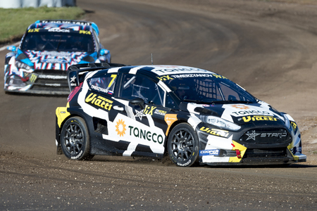 Timi Timerzyanov.  Barcelona FIA World Rallycross Championship at Circuit of Barcelona. Montmelo, Spain. April 02, 2017のeditorial素材