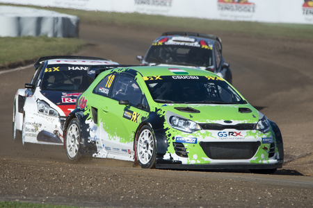 Driver CsuCsu.  Barcelona FIA World Rallycross Championship at Circuit of Barcelona. Montmelo, Spain. April 02, 2017のeditorial素材