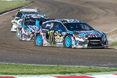 Andrea Bakkerud.  Barcelona FIA World Rallycross Championship at Circuit of Barcelona. Montmelo, Spain. April 02, 2017のeditorial素材