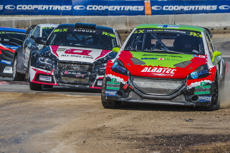 Robin Larsson.  Barcelona FIA World Rallycross Championship at Circuit of Barcelona. Montmelo, Spain. April 02, 2017のeditorial素材