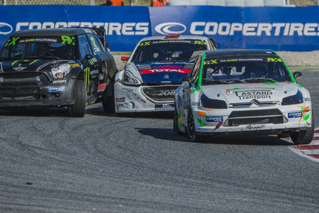 Tamas Pal Kiss.  Barcelona FIA World Rallycross Championship at Circuit of Barcelona. Montmelo, Spain. April 02, 2017のeditorial素材