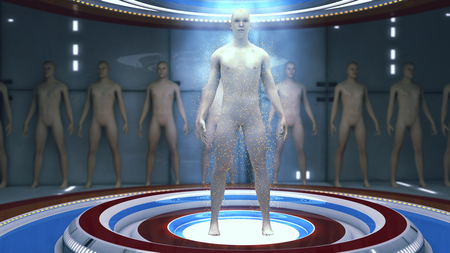 3d rendering. Manufacturing and Human Clone Futuristic Roomの写真素材