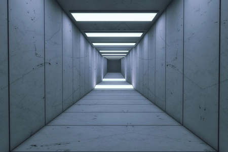 3d rendering. Futuristic architecture background corridor.の写真素材