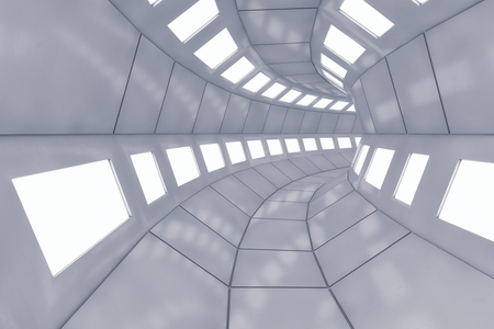 3d rendering. Futuristic architecture background corridor.の写真素材