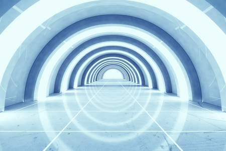 3d rendering. Futuristic architecture background corridor.の写真素材