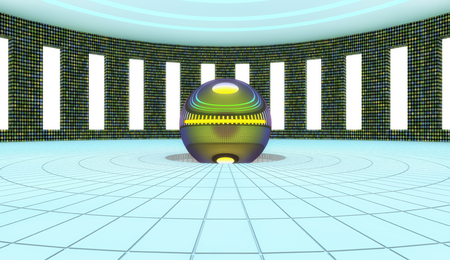 3d rendering. Futuristic architecture background corridor.の写真素材