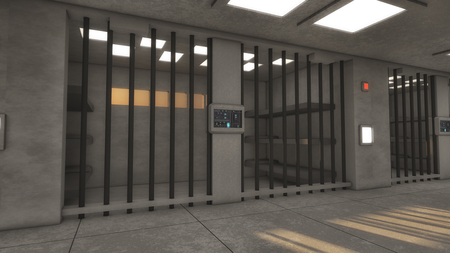 3d render. 3d interior corridor jailの写真素材
