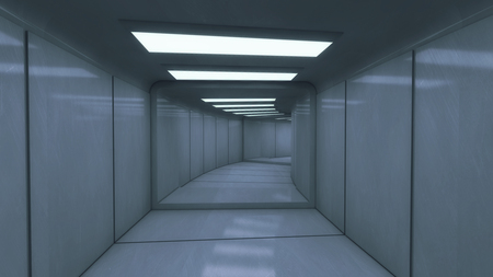 3d rendering. Futuristic architecture background corridor.の写真素材