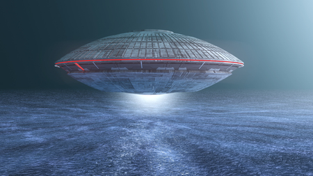 3d rendering. UFO Spaceship conceptの写真素材