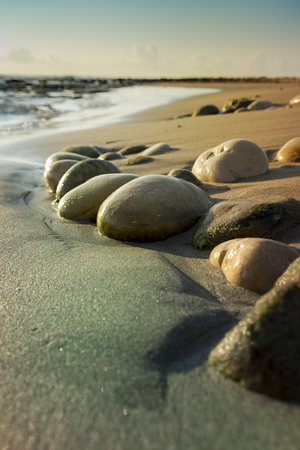 Stones on the beach and relaxの写真素材