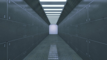 3d rendering. Futuristic architecture background corridor.の写真素材