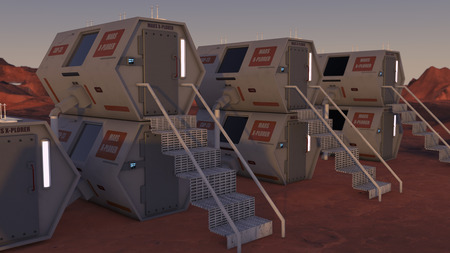 3d render. Mars colony baseの写真素材
