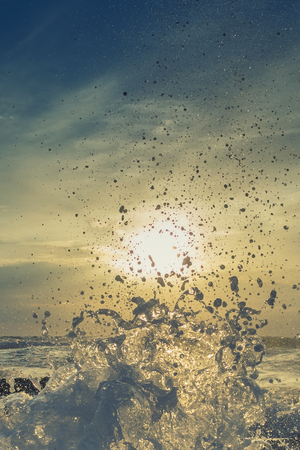 Splashing water in the seaの写真素材
