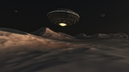 Unidentified flying object. Futuristic spaceship.の写真素材
