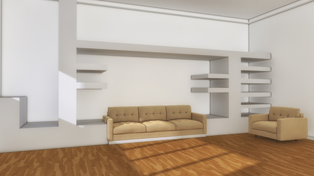 3d render. Salon decorated interior designの写真素材