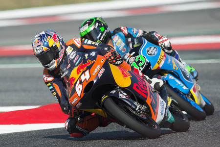 Driver BO BENDSNEYDER. Red Bull Team. Moto3. Monster Energy Grand Prix of Catalonia MotoGP at Circuit of Catalonia. Barcelona, Spain, June 10, 2017のeditorial素材