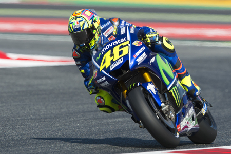 Driver Valentino Rossi. Yamaha Team. Monster Energy Grand Prix of Catalonia MotoGP at Circuit of Catalonia. Barcelona, Spain, June 10, 2017のeditorial素材
