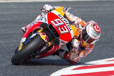 Driver Marc Marquez. Repsol Honda Team. Monster Energy Grand Prix of Catalonia MotoGP at Circuit of Catalonia. Barcelona, Spain, June 10, 2017のeditorial素材