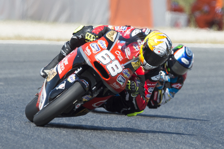 Driver YONNY HERNANDEZ. AGR Team. Monster Energy Grand Prix of Catalonia MotoGP at Circuit of Catalonia. Barcelona, Spain, June 10, 2017のeditorial素材