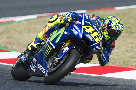 Driver Valentino Rossi. Yamaha Team. Monster Energy Grand Prix of Catalonia MotoGP at Circuit of Catalonia. Barcelona, Spain, June 10, 2017のeditorial素材