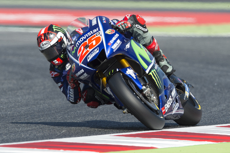 Driver Maverick Vinales. Yamaha Team. Monster Energy Grand Prix of Catalonia MotoGP at Circuit of Catalonia. Barcelona, Spain, June 10, 2017のeditorial素材