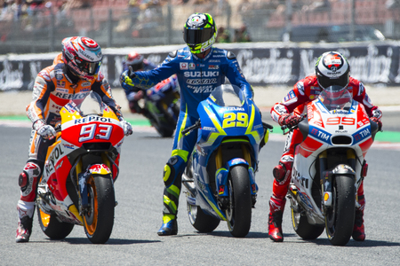 Marc Marquez and Jorge Lorenzo. Monster Energy Grand Prix of Catalonia MotoGP at Circuit of Catalonia. Barcelona, ??Spain, June 10, 2017のeditorial素材