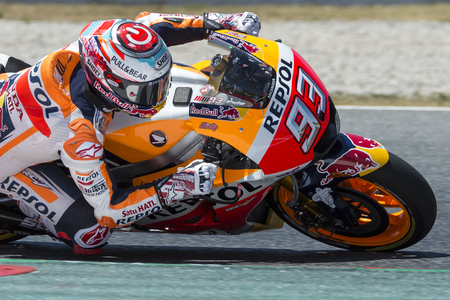 Driver Marc Marquez. Repsol Honda Team. Monster Energy Grand Prix of Catalonia MotoGP at Circuit of Catalonia. Barcelona, Spain, June 10, 2017のeditorial素材